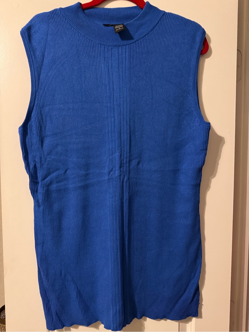 Ashley Stewart Sleeveless Rib-Knit Top - Blue